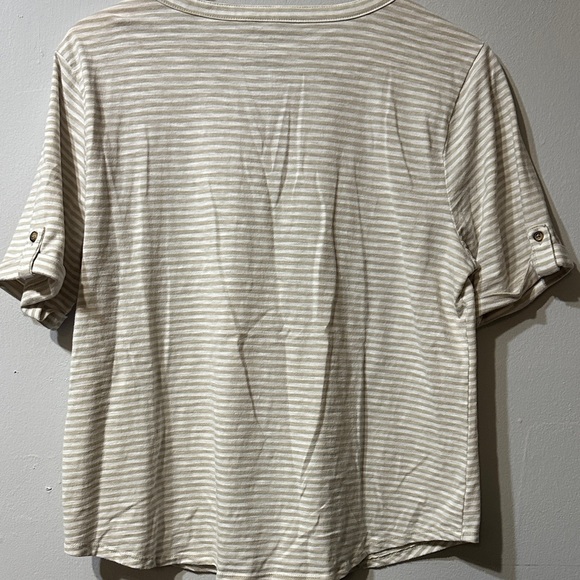 Croft & Barrow Beige Striped Short Sleeve Tee - Picture 3 of 3